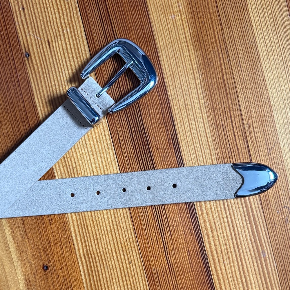 Anthropologie Light Tan Suede Leather Belt (M)